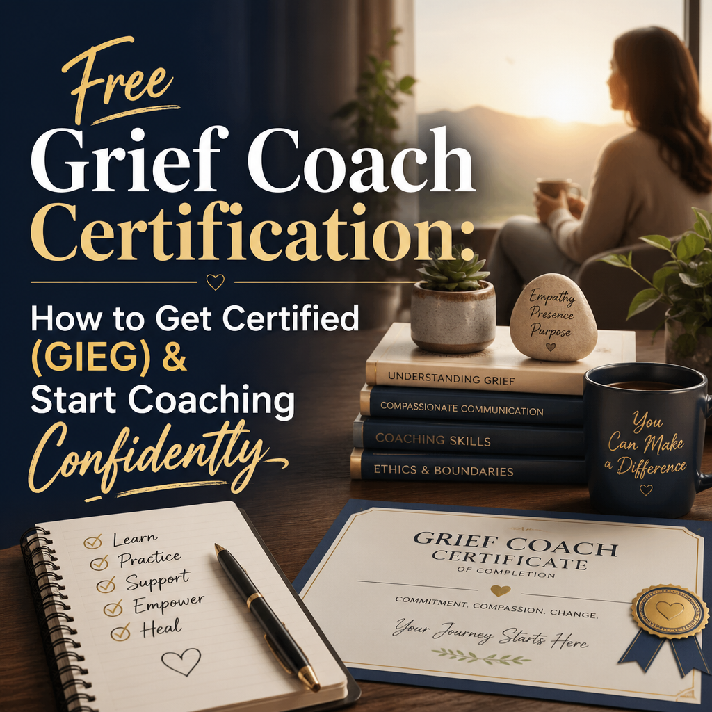 Free Grief Coach Certification: How to Get Certified (GIEG) & Start Coaching Confidently banner